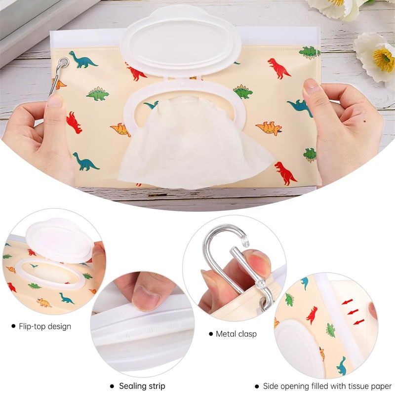 YAHUIPEIUS 2Packs Baby Wipes Dispenser Portable Baby Wipe Holder Refillable Wet Wipes Container Reusable Travel Wipes Case, Keeps Wipes Fresh(Yellow) - Image 5
